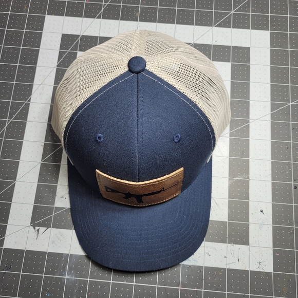 AK-47 Trucker Leather patch hat with stitched logo - Picture 4 of 8